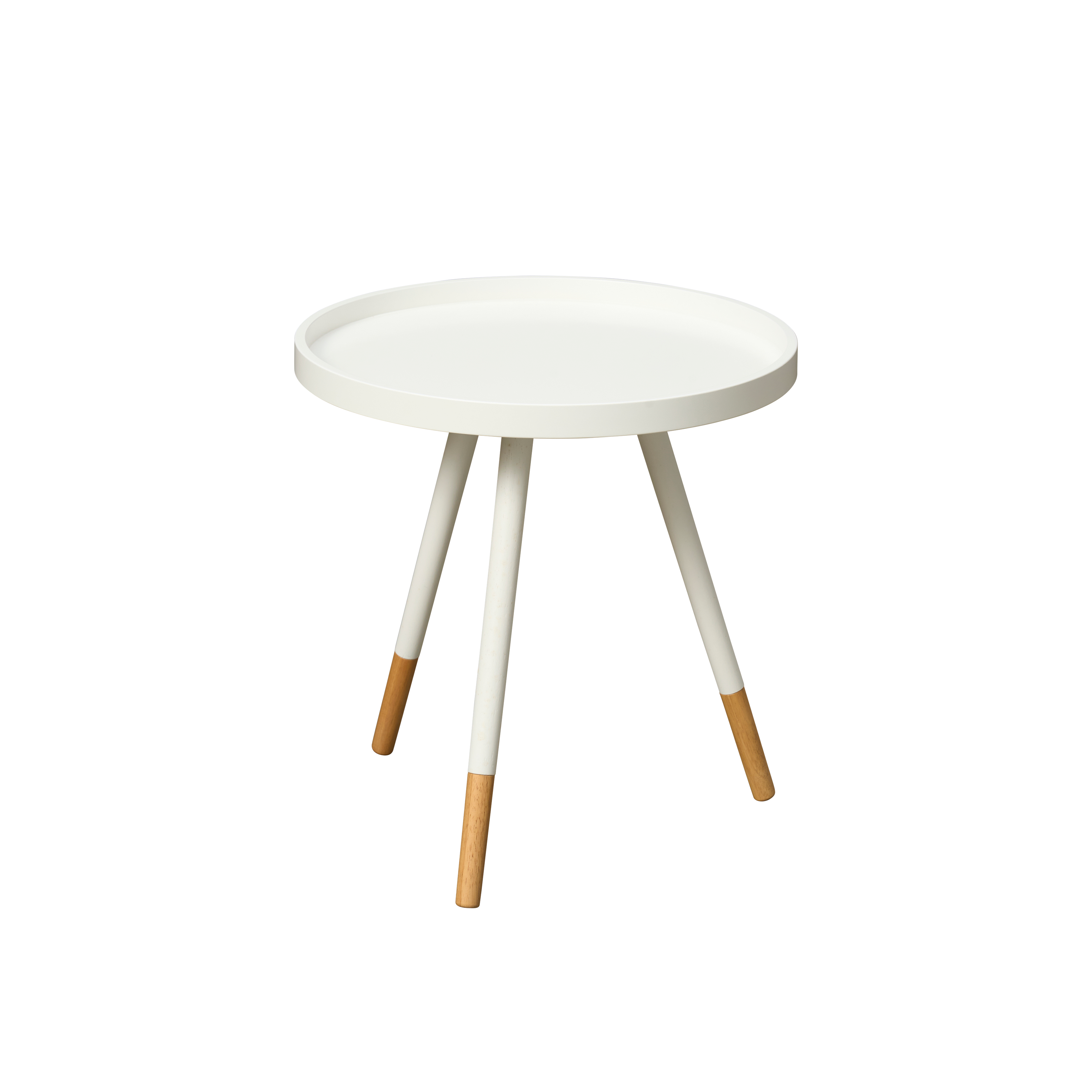 Innis Side Table - White, Natural