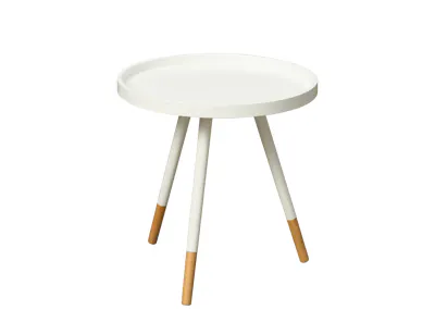 Innis Side Table - White, Natural