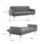 Emery 3 Seater Sofa Bed - Hailstorm - 7