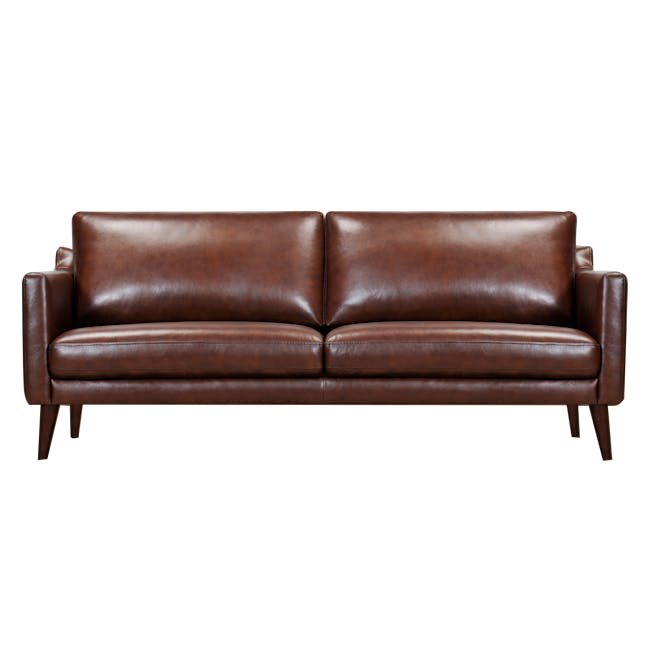Luka 3 Seater Sofa - Chocolate (Genuine Cowhide Leather) - 0