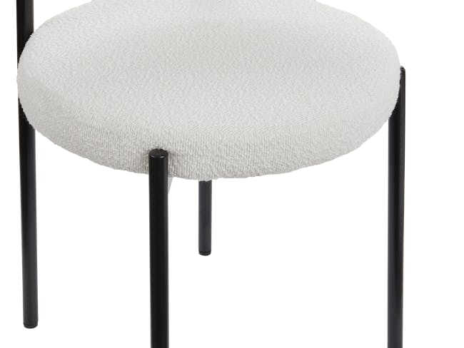 Aspen Dining Chair - Black, White Boucle - 5