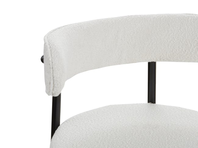 Aspen Dining Chair - Black, White Boucle - 4