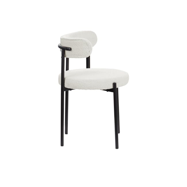 Aspen Dining Chair - Black, White Boucle - 2