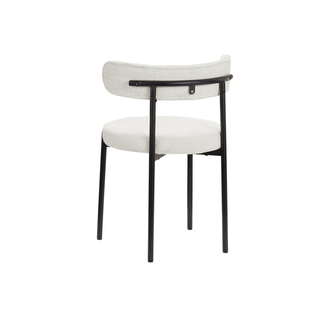 Aspen Dining Chair - Black, White Boucle - 3