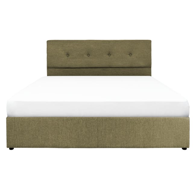 ESSENTIALS King Headboard Box Bed - Khaki (Fabric) - 0