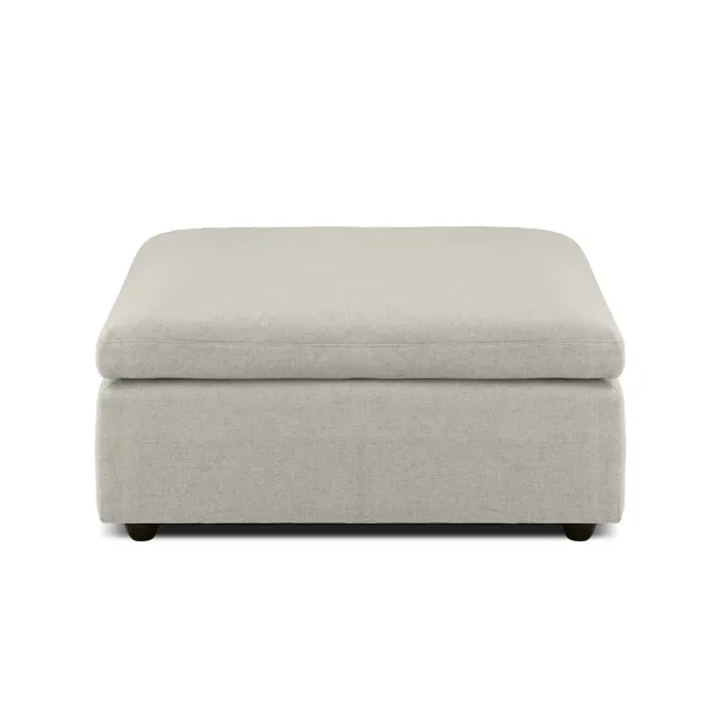 Liam 3 Seater Sofa with Ottoman - Ivory (Fabric) - 17 - Modern minimalist sofa, light beige fabric, clean lines