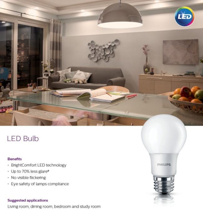 Philips LED Bulb E27 - Warm White 3000k - 1