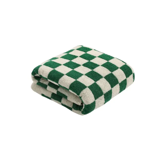 Checkered Bath Towel - Red - 4