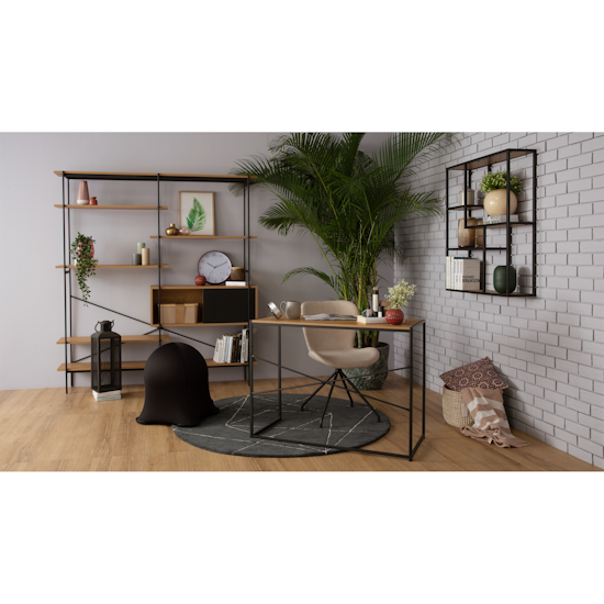 Bradford Study Console Table 1m Black Oak Stockholm By Hipvan