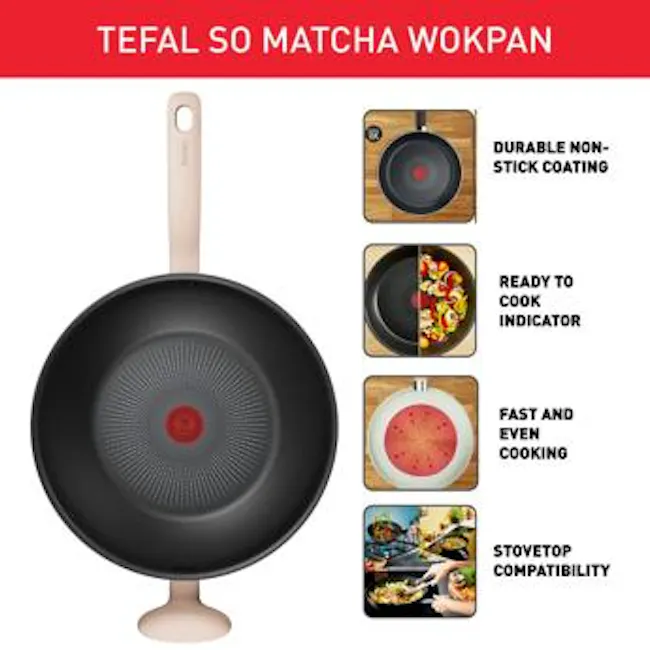 Tefal So Matcha IH Wok Pan 30cm (G17916) - 3