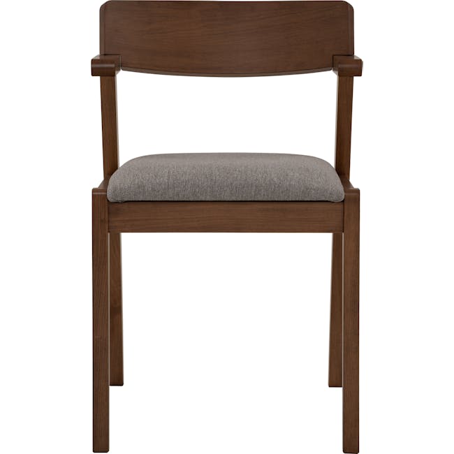 Roden Dining Table 1.8m in Cocoa with 4 Imogen Dining Chairs in Cocoa, Dolphin Grey (Fabric) - 29 - Wooden bench with smooth