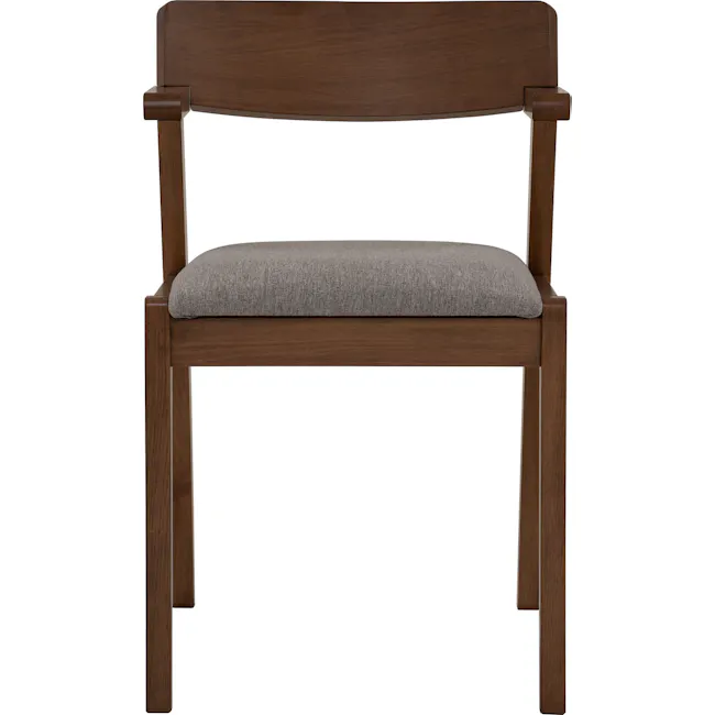 Roden Dining Table 1.8m in Cocoa with 4 Imogen Dining Chairs in Cocoa, Dolphin Grey (Fabric) - 29 - Wooden bench with smooth