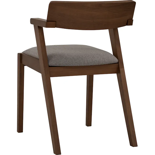 Roden Dining Table 1.8m in Cocoa with 4 Imogen Dining Chairs in Cocoa, Dolphin Grey (Fabric) - 32 - Wooden chair with smooth