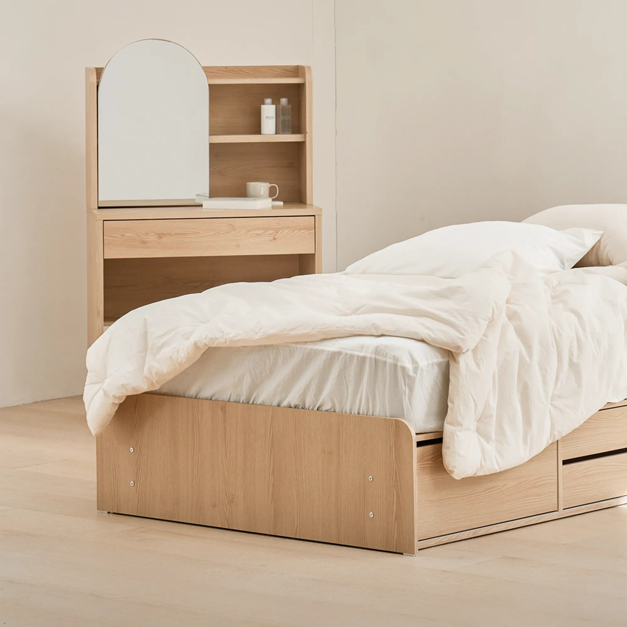 Bonnie Mirror Dressing Table 0.8m - Oak - 25