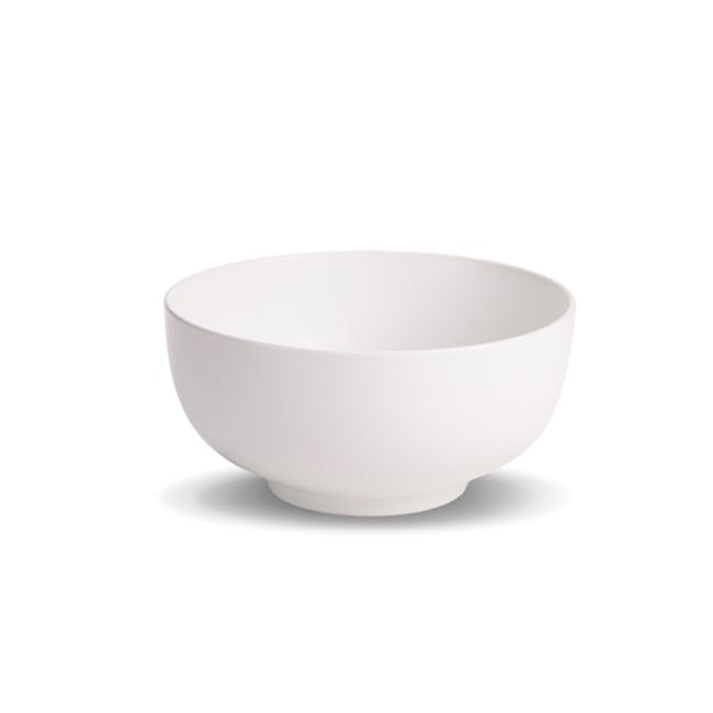 Base Piece DeTerra 5.75” Soup Bowl - Pearl - 1 - White bowl, minimalist design, modern kitchenware, simple shape, smooth