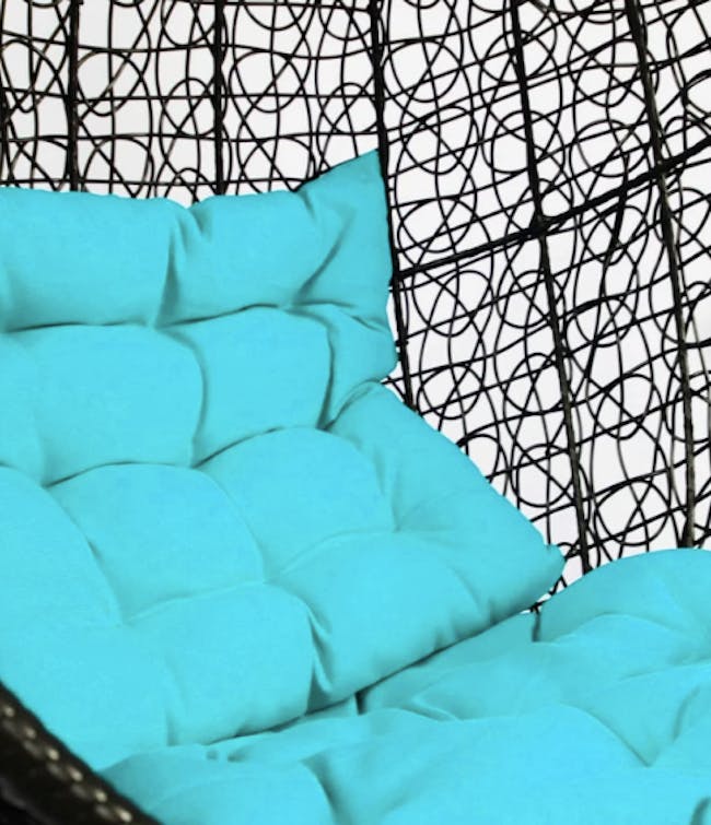 Black Cocoon Swing Chair - Blue Cushion - 3