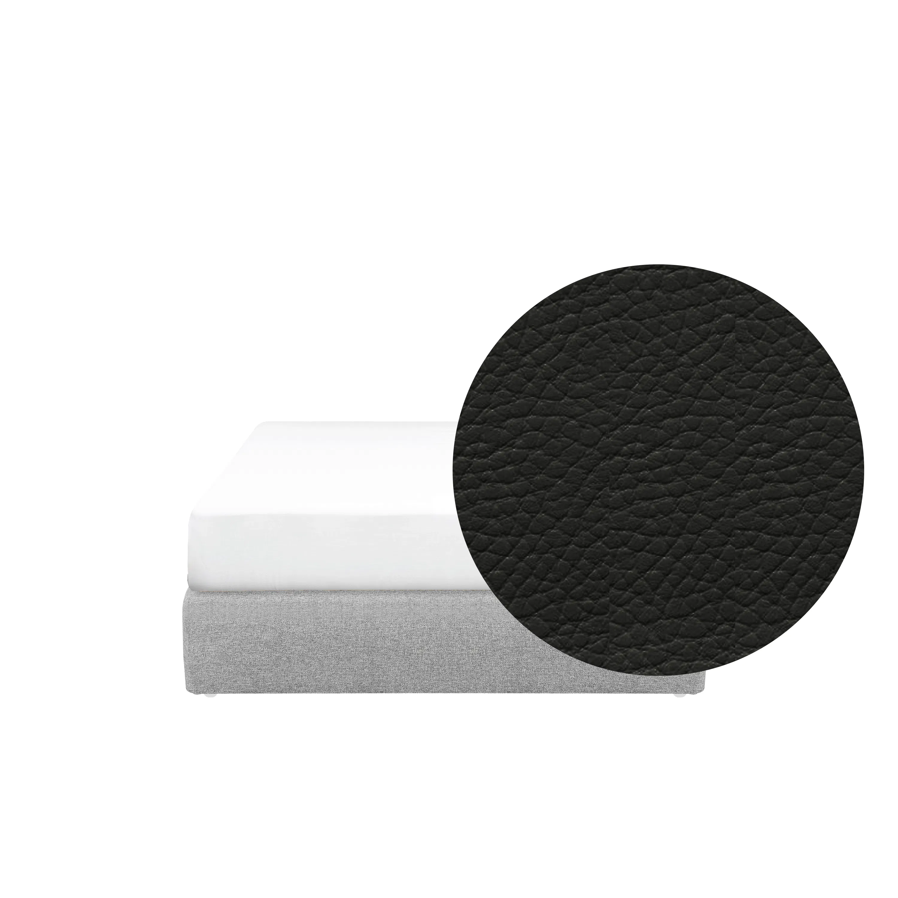 ESSENTIALS Super Single Box Bed - Coal (Faux Leather)