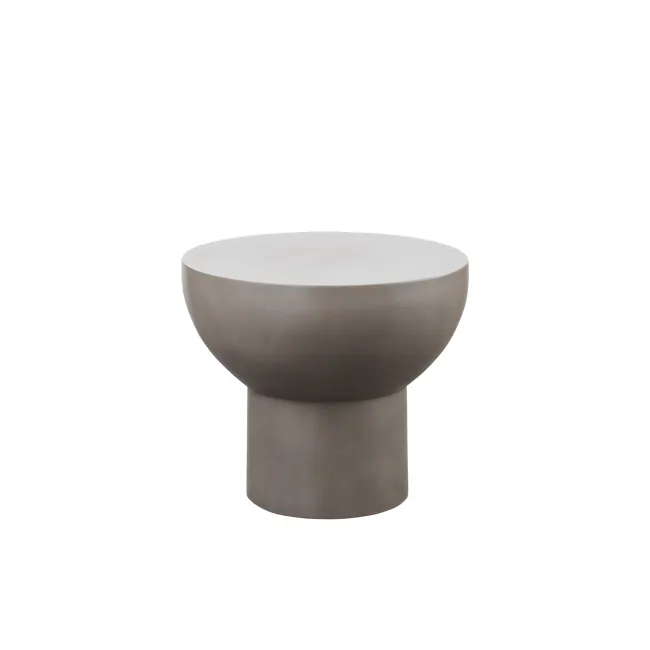 Ares Round Concrete Coffee Side Table - 1 - Modern minimalist table, sleek design, neutral color palette, elegant base