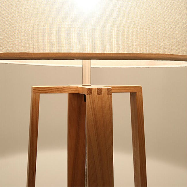 Amber Floor Lamp - Oak, White - 4