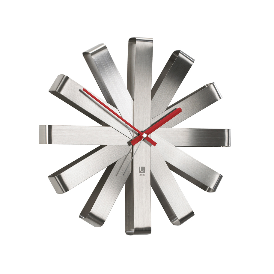Ribbon Wall Clock - Steel