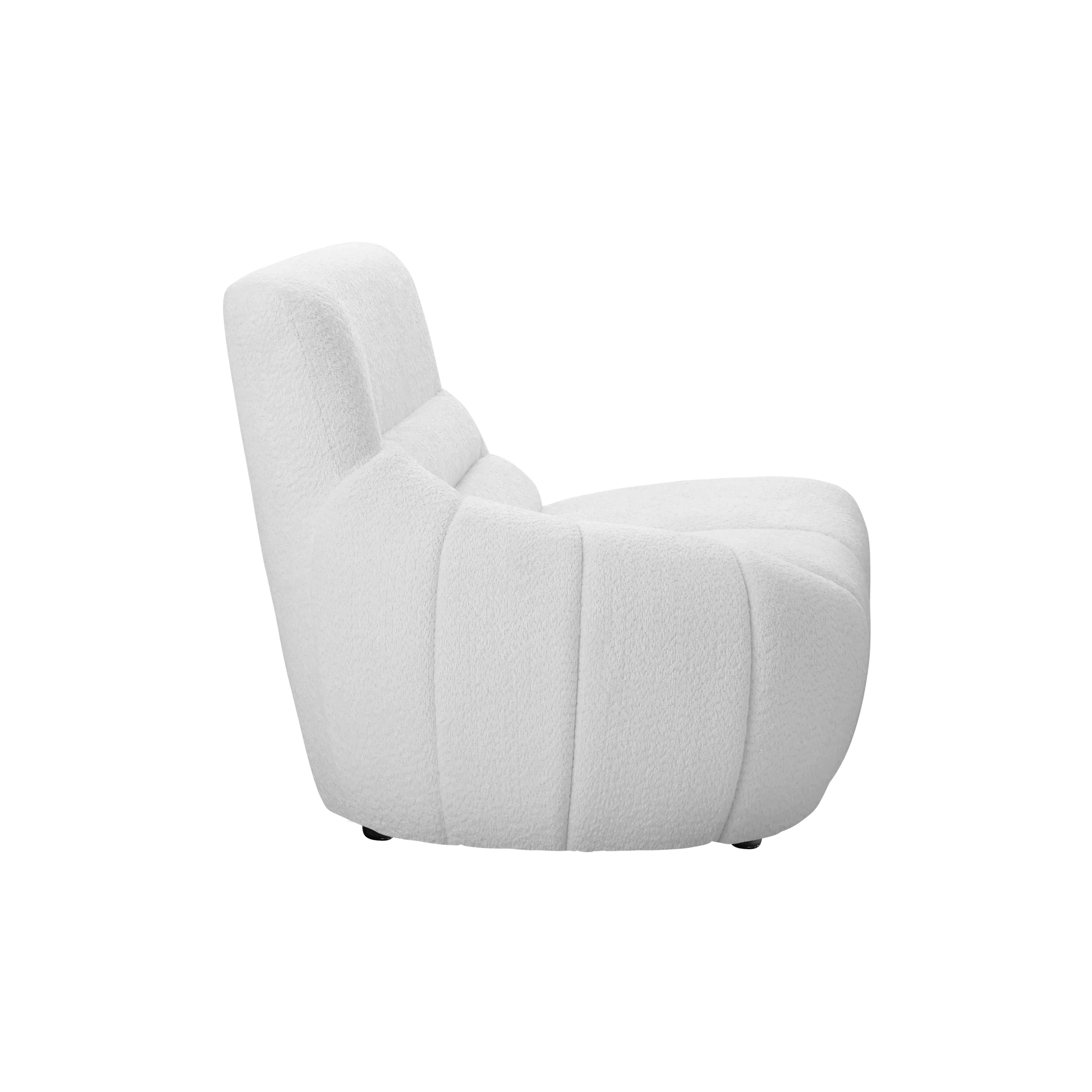 Tara 3 Seater Corner Extended Sofa - Grey - 23 - Sleek, modern chair with plush, white fabric upholstery., Elegant