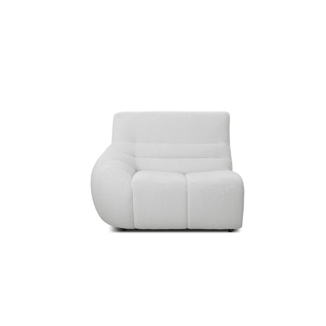 Tara 3 Seater Extended Sofa - Grey - 16 - Sleek and modern white upholstered armchair, Comfortable, plush armchair with soft