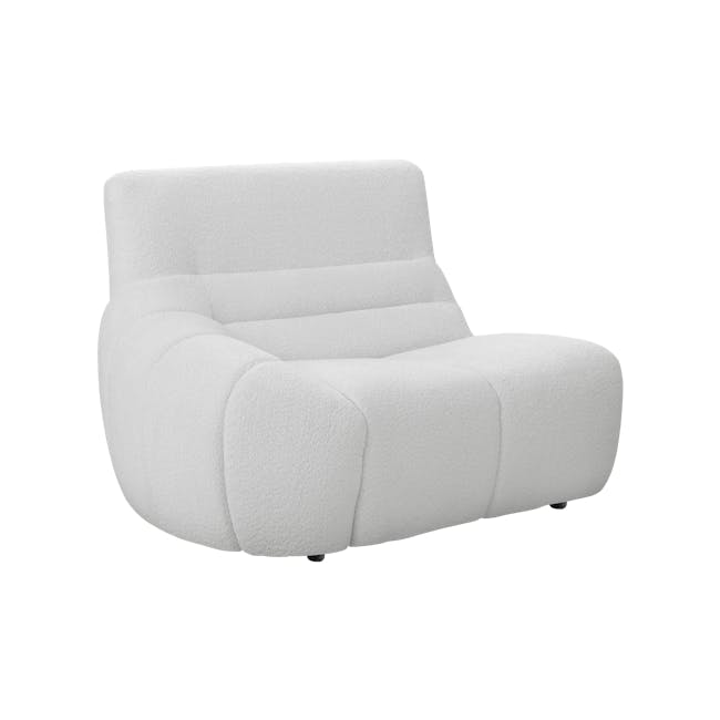 Tara 3 Seater Extended Sofa - Grey - 17 - Luxurious white upholstered lounge chair, modern design, plush fabric, ergonomic