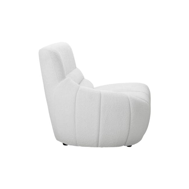 Tara 3 Seater Extended Sofa - Grey - 19 - Sleek, modern chair with plush, white fabric upholstery., Elegant, minimalist