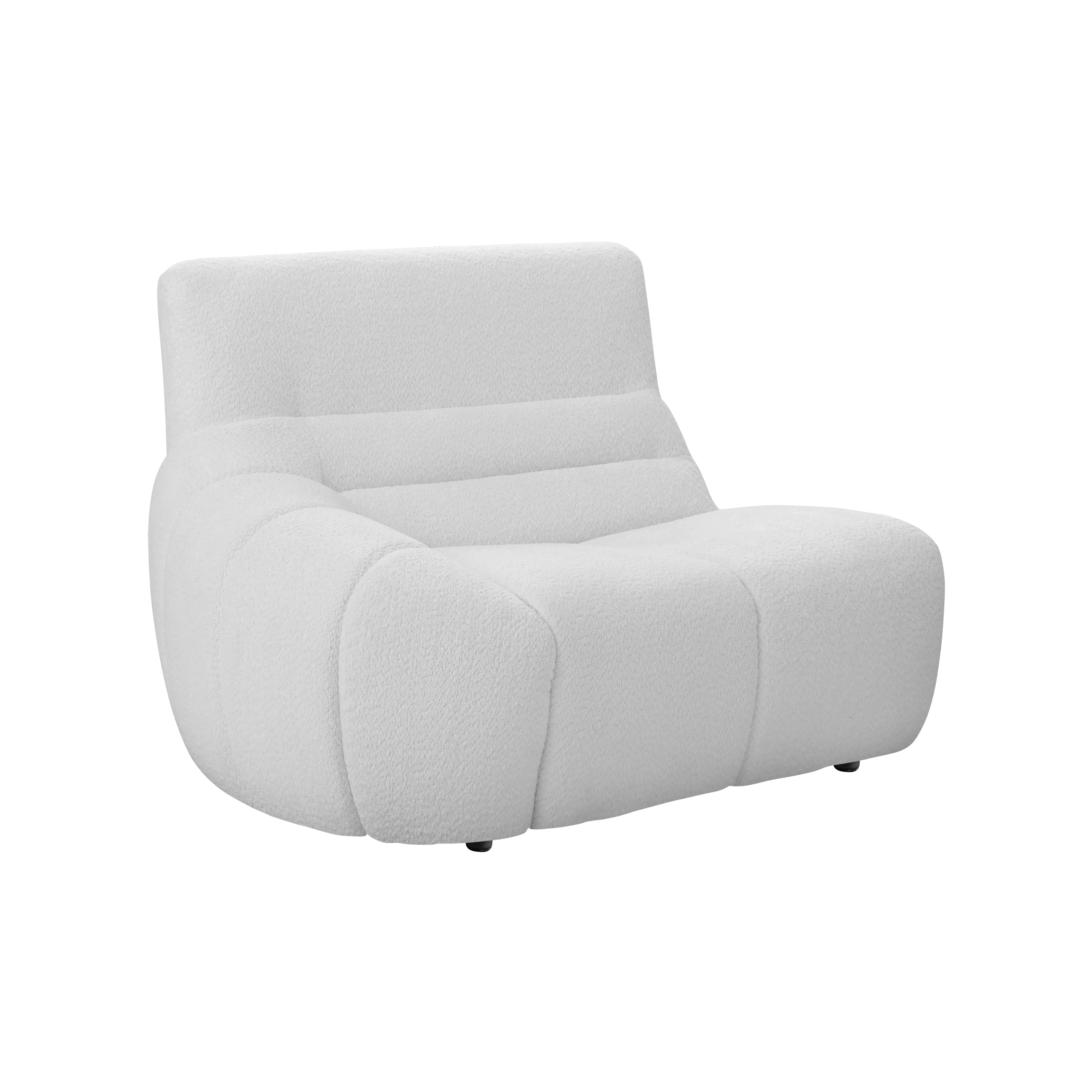 Tara 4 Seater Sofa - Grey - 18 - Luxurious white upholstered lounge chair, modern design, plush fabric, ergonomic shape