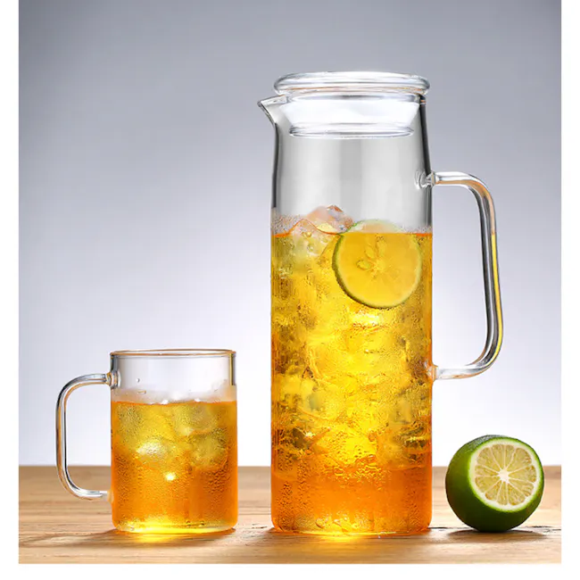Noir Water Jug Pitcher with Glass Cover - 1.2L - 4