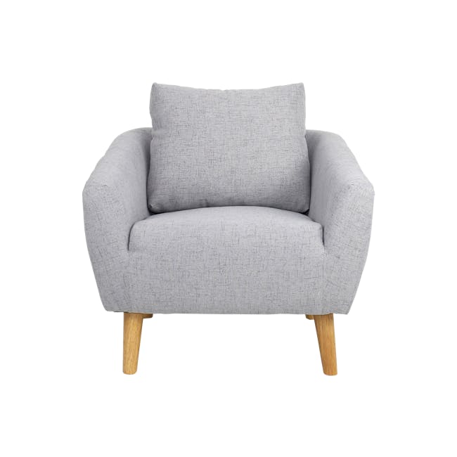 Hana 2 Seater Sofa with Hana Armchair - Light Grey - 1