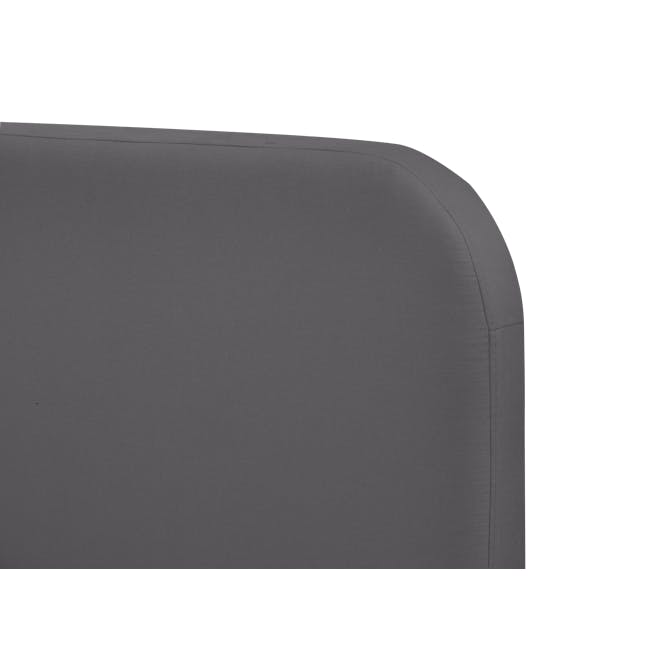 Nolan Queen Storage Bed in Hailstorm with 2 Asher Narrow Bedside Table - 11 - Grey fabric texture, Seamless design