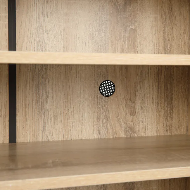 Tyler 2 Door Shoe Cabinet - Oak - 8 - Wooden shelf, empty shelves, wooden texture, wooden panel, wooden wall, wooden shelf