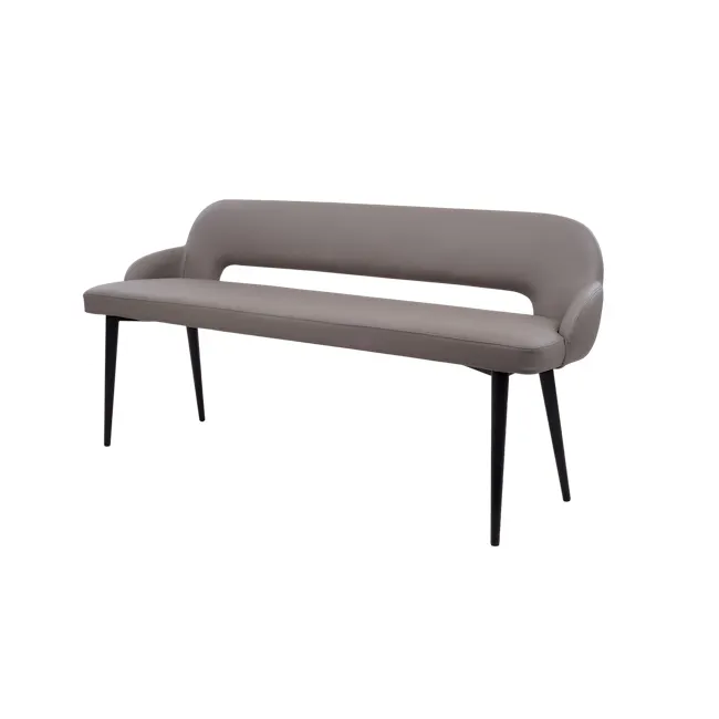 Tatum Bench 1.5m - Taupe (Faux Leather) - 2 - Modern bench with sleek design, minimalist style, neutral color palette