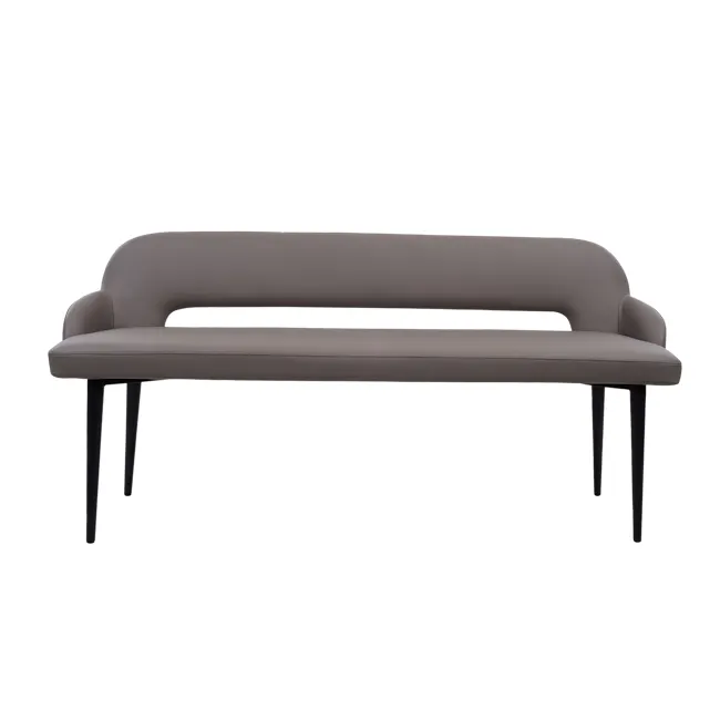 Tatum Bench 1.5m - Taupe (Faux Leather) - 1 - Modern minimalist bench, sleek design, contemporary style, sophisticated