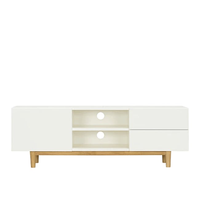 (As-is) Aalto TV Cabinet 1.6m - White, Natural - 14 - 0
