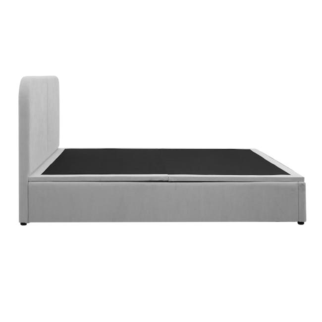 Nolan King Storage Bed in Silver Fox with 2 Asher Narrow Bedside Table - 10 - Modern minimalist bed frame, sleek design