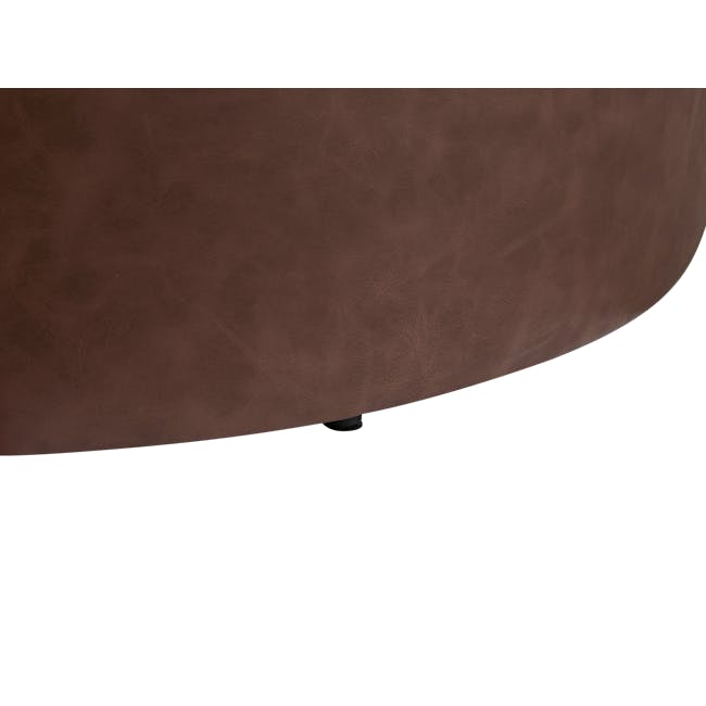 Robyn Storage Pouf - Saddle Brown (Faux Leather) - 4