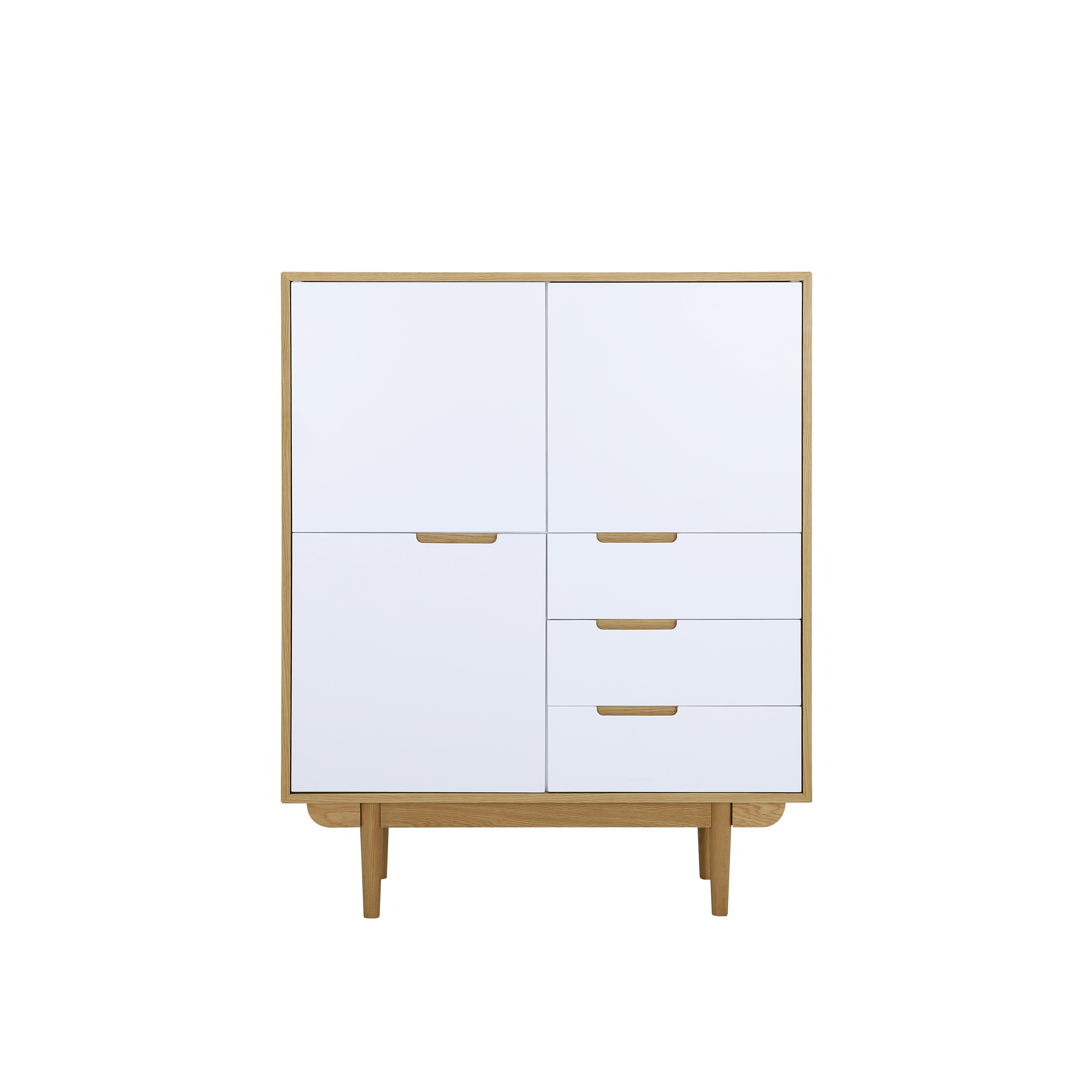 Larisa Tall Sideboard 1.1m - Oak, White