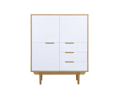 Larisa Tall Sideboard 1.1m - Oak, White