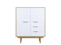 Larisa Tall Sideboard 1.1m - Oak, White