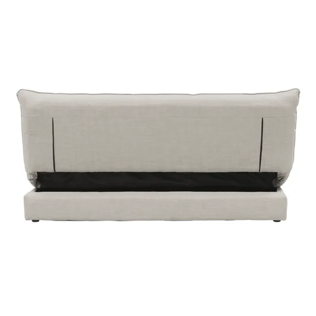 Tessa 3 Seater Storage Sofa Bed - Beige (Eco Clean Fabric) - 23 - Light gray upholstered sofa, minimalist design, modern