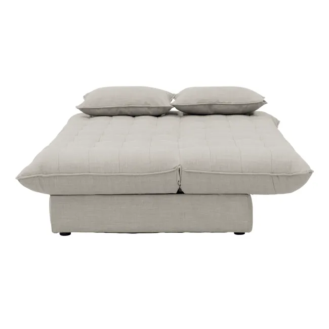 Tessa 3 Seater Storage Sofa Bed - Beige (Eco Clean Fabric) - 20 - Modern cushioned seating, minimalist design, light gray