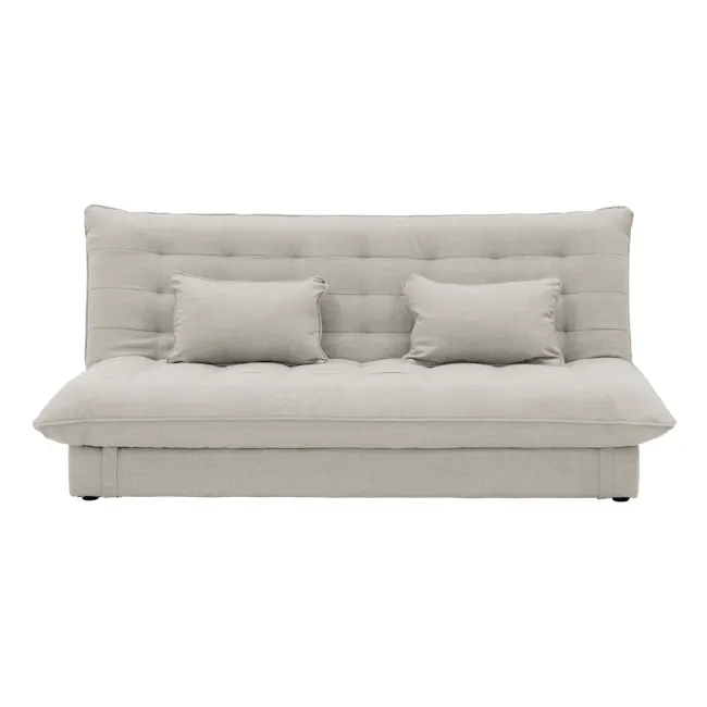 Tessa 3 Seater Storage Sofa Bed - Beige (Eco Clean Fabric) - 18 - Modern tufted sofa, light gray fabric, cushioned seating