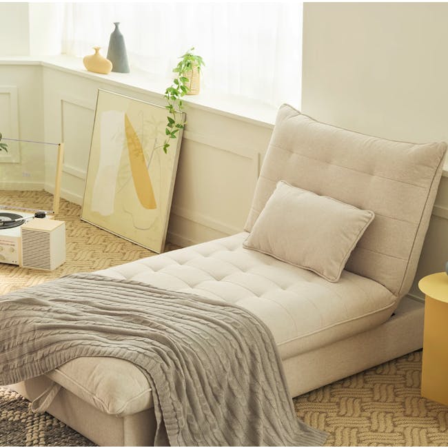 Tessa 3 Seater Storage Sofa Bed - Beige (Eco Clean Fabric) - 8