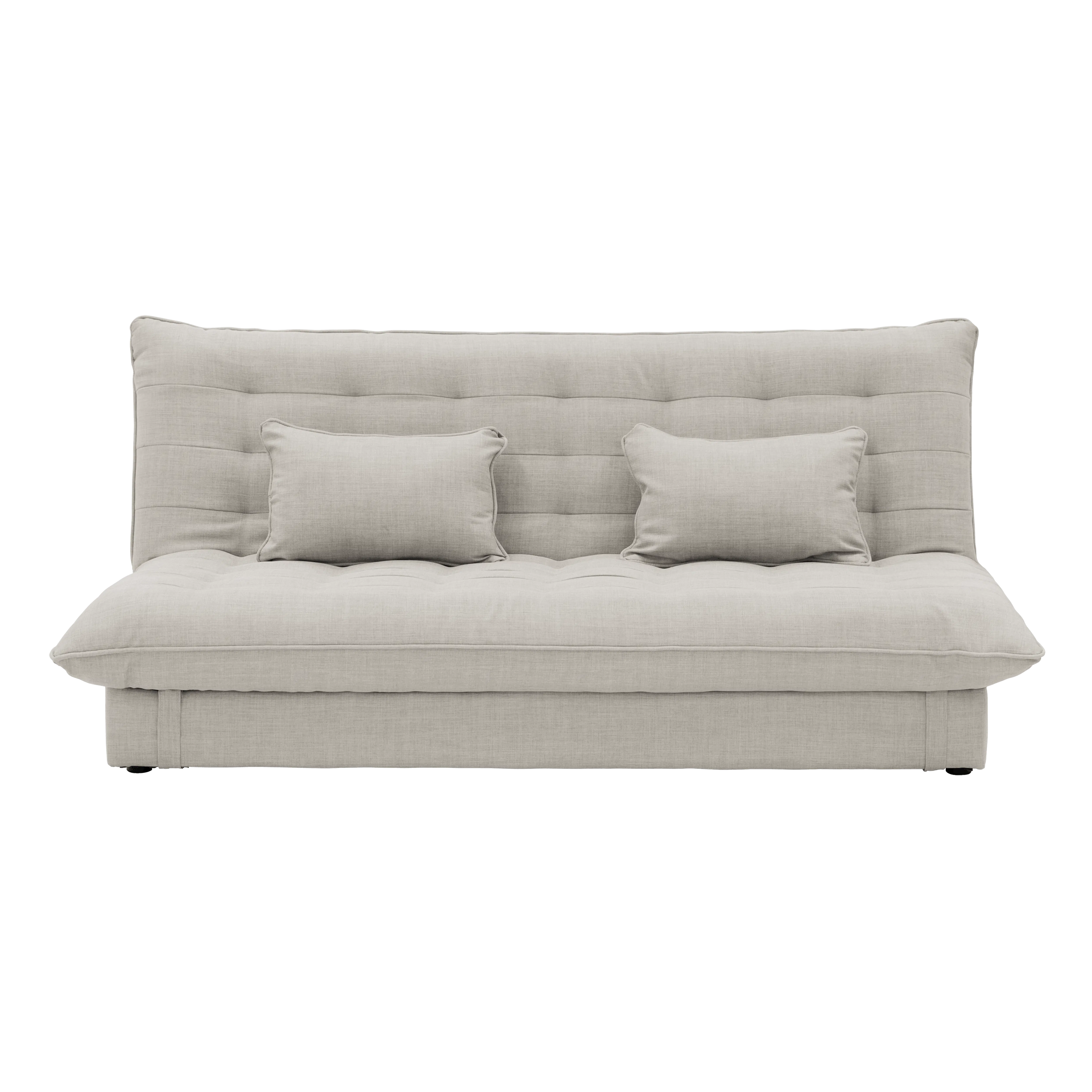 Tessa L-Shaped Sofa Bed - Beige (Eco Clean Fabric) - 21 - Modern tufted sofa, light gray fabric, cushioned seating