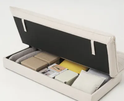 Tessa L-Shaped Sofa Bed - Beige (Eco Clean Fabric) - 10 - Modern sofa storage compartment, Minimalist furniture design