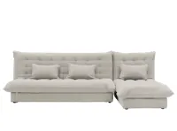 Tessa L-Shaped Sofa Bed - Beige (Eco Clean Fabric)