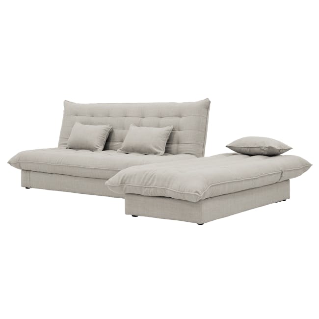 Tessa L-Shaped Sofa Bed - Beige (Eco Clean Fabric) - 17