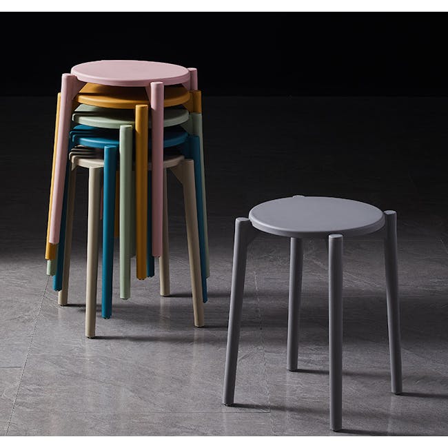 Olly Pastel Stackable Stool - Sage - 4